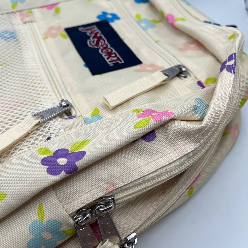 NWT JanSport Duo Pack Backpack Floral Cutout Cream Multi 32L BACK T SCHOOL - Picture 9 of 11
